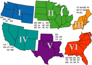 USA Fencing Region Map